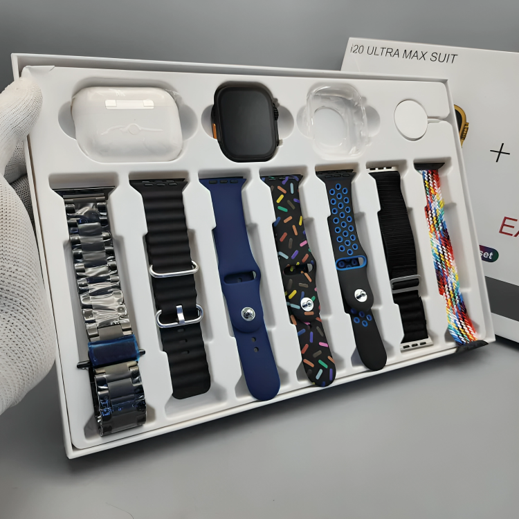 I20 Ultra Max Smart Watch Price in Pakistan | 10 in 1 Box Suit Smart Watch